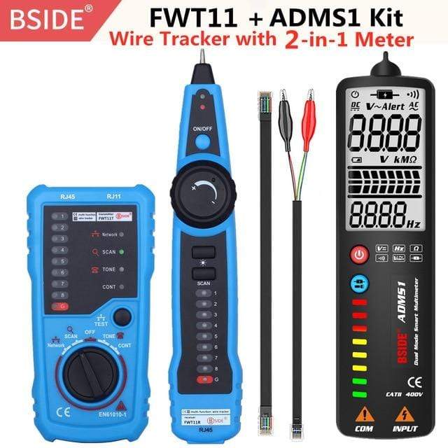 BSIDE FWT11 High Quality RJ11 RJ45 Cat5 Cat6 Telephone Wire Tracker Tracer Toner Ethernet LAN Network Cable tester Line Finder AExp
