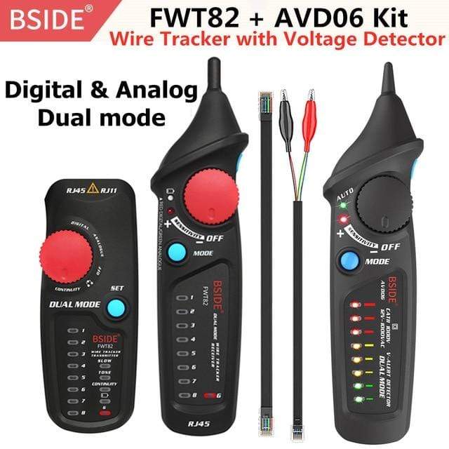 BSIDE FWT11 High Quality RJ11 RJ45 Cat5 Cat6 Telephone Wire Tracker Tracer Toner Ethernet LAN Network Cable tester Line Finder AExp