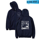 BTS Kpop Love Yourself Zipper Hoodies Sweatshirt Women/Men BTS V jimin Hooded Women/men Streetwear 2018 new arrive-Navy Blue-4XL-JadeMoghul Inc.