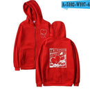 BTS Kpop Love Yourself Zipper Hoodies Sweatshirt Women/Men BTS V jimin Hooded Women/men Streetwear 2018 new arrive-Red-4XL-JadeMoghul Inc.