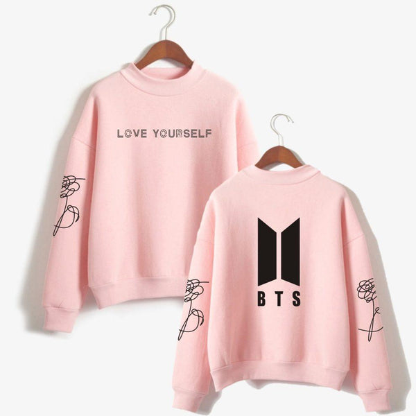 BTS Love Yourself k pop Women Hoodies Sweatshirts Hoodies outwear Hip-Hop Bangtan boys jimin Clothes-Black-M-JadeMoghul Inc.