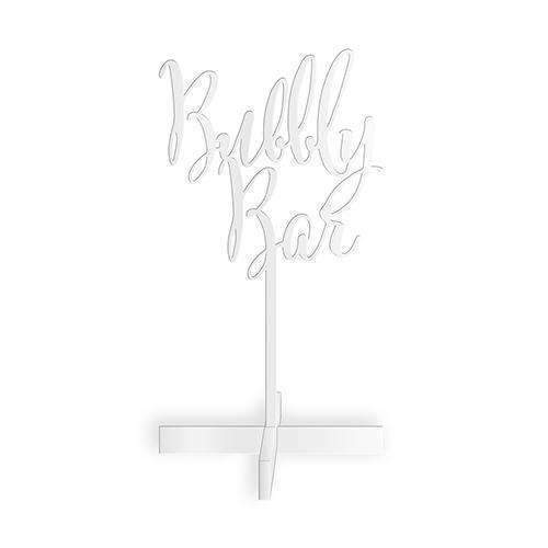 Bubbly Bar Acrylic Sign - White (Pack of 1)-Wedding Signs-JadeMoghul Inc.