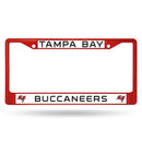 Cute License Plate Frames Buccaneers Red Colored Chrome Frame