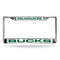 Subaru License Plate Frame Bucks Laser Chrome Frame White Background With Dark Green Letters