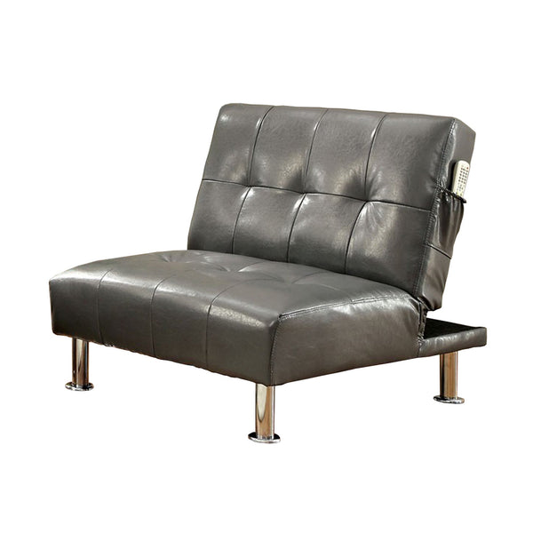 Bulle Contemporary Chair, Gray-Living Room Furniture Sets-Gray-Leather-JadeMoghul Inc.