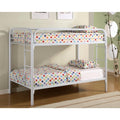 Bunk Beds Simply Stylish Twin Over Twin Bunk Bed with Built-In Ladders, White Benzara