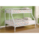 Bunk Beds Stylish Twin Over Full Bunk Bed with Side Ladders, White Benzara