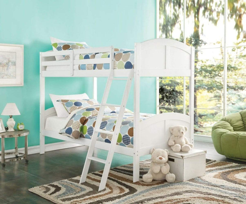 Wooden Twin/Twin Bunk Bed, White