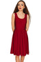 Burgundy Red Mia Fit & Flare Dress - Women-Solid-XS-JadeMoghul Inc.