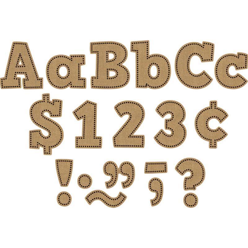 BURLAP BOLD BLOCK 4IN LETTERS-Learning Materials-JadeMoghul Inc.