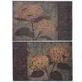 Burlap Flower Wall decor, Multicolor, Set Of 2-Wall Accents-Multicolor-Burlap-JadeMoghul Inc.