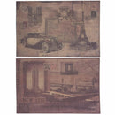 Burlap NY & Paris Wall decor, Beige, Set Of 2-Wall Accents-Beige-Burlap-JadeMoghul Inc.