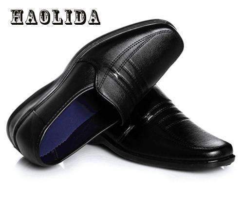 Business Casual Leather Shoes / Classic Round Toe Comfortable Shoes-Black-6-JadeMoghul Inc.