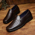 Business Casual Leather Shoes / Classic Round Toe Comfortable Shoes-Brown-6-JadeMoghul Inc.