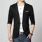 Business Casual Men Blazer / Professional Formal Wedding Dress-Black-M-JadeMoghul Inc.