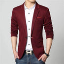 Business Casual Men Blazer / Professional Formal Wedding Dress-Red Wine-M-JadeMoghul Inc.