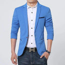 Business Casual Men Blazer / Professional Formal Wedding Dress-SkyBlue-M-JadeMoghul Inc.