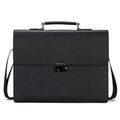 Business Man Bag Lock Black Leather Briefcase For Man Solid Bank OL Mens Briefcase Bag Dress Man Handbag-Black-China-JadeMoghul Inc.
