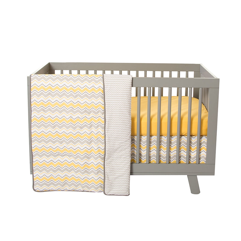 Buttercup Zigzag 3 Piece Crib Set-BUTTERCUP-JadeMoghul Inc.