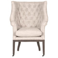 Button Tufted Club Chair, Bisque Cream-Armchairs and Accent Chairs-Cream-Wood and Fabric-JadeMoghul Inc.