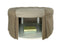 Button Tufted Fabric Upholstered Ottoman With Open Bottom Shelf, Brown-Ottoman-Brown-Fabric and Wood-JadeMoghul Inc.