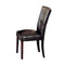 Button Tufted Polyurethane Upholstered Wooden Side Chair, Set of Two, Brown-Accent Chairs-Brown-Wood & Polyurethane-JadeMoghul Inc.