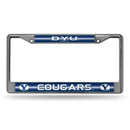 BMW License Plate Frame BYU Bling Chrome Frame