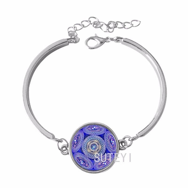 CAB9 for Kim lotus bracelet henna yoga bracelet dome glass women bracelet