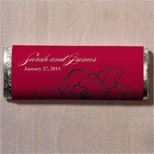 Cabaret Red and White Botanical Gourmet Milk Chocolate Bar (Pack of 1)-Wedding Candy Buffet Accessories-JadeMoghul Inc.