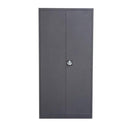 Cabinet and Storage Chests Spacious Two Door Metal Closet with Safe  and Key Lock Entry, Dark Gray Benzara