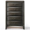 Cabinet and Storage Chests Spacious Wooden Chest with Beveled Drawer Fronts, Gray Benzara