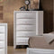 Cabinet and Storage Chests Spacious Wooden Chest with Beveled Drawer Fronts, White Benzara