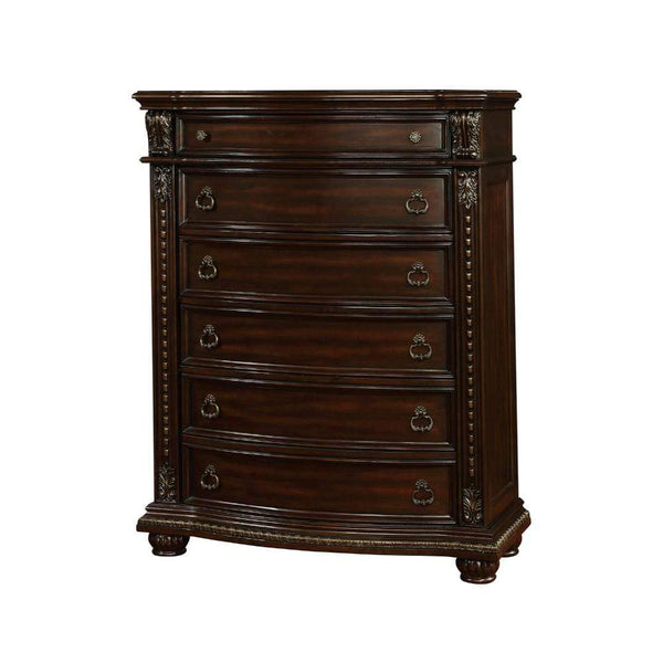 Traditional Style Solid Wooden Chest, Brown Cherry