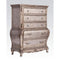 Traditional Style Wooden Chest with Five Drawers, Antique Gray