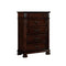 Cabinet and Storage Chests Traditional Wooden Chest with Five Drawers, Dark Walnut Brown Benzara