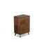 Transitional Style Five Drawers Wooden Chest with Stainless Steel Handles, Brown