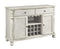 Transitional Style Wooden Server with Two Door Cabinets and Two Drawers, White