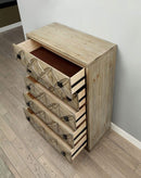 Transitional Wood Chest With 5 Drawers, Weathered Light Oak Brown