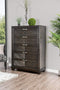 Transitional Wood Chest With V-Shape Plank Design, Espresso Brown