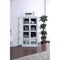 Transitional Wooden Curio Cabinet with Two Glass Doors and Four Shelves, White