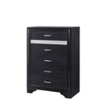 Wooden Drawer Chest with Hidden Jewelry Tray, Black