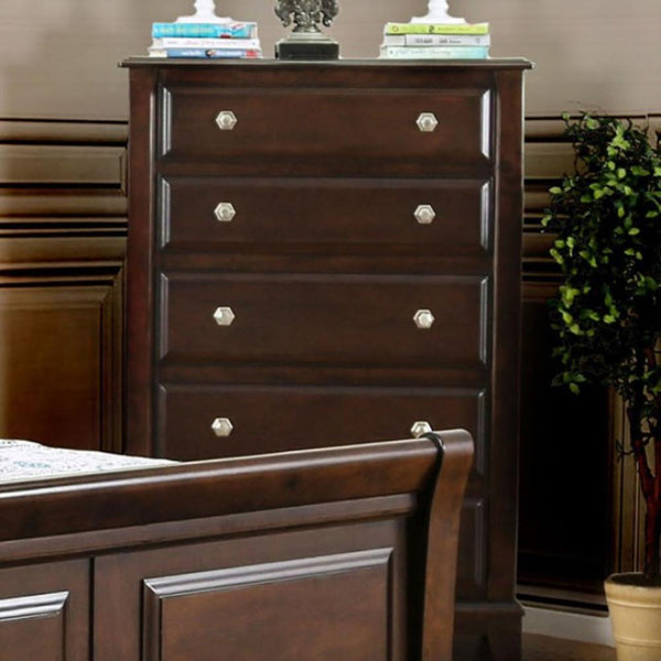 Cabinet & Storage Chests Roomy Transitional Style Wooden Chest, Brown Cherry Benzara
