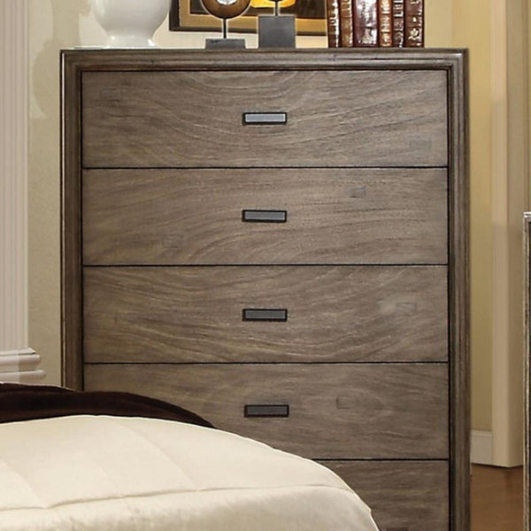 Transitional Style Spacious Wood Chest, Gray
