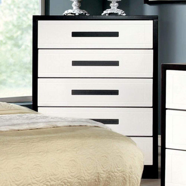 Two Tone Wooden Chest, White And Black