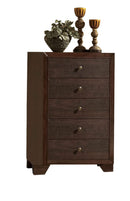 Wooden Chest with 5 Spacious Drawers  , Espresso Brown