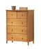 Wooden Chest With 5 Storage Drawers , Maple Brown
