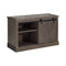 Wooden Credenza with Faux Cement Top and Sliding Door Storage, Large, Gray