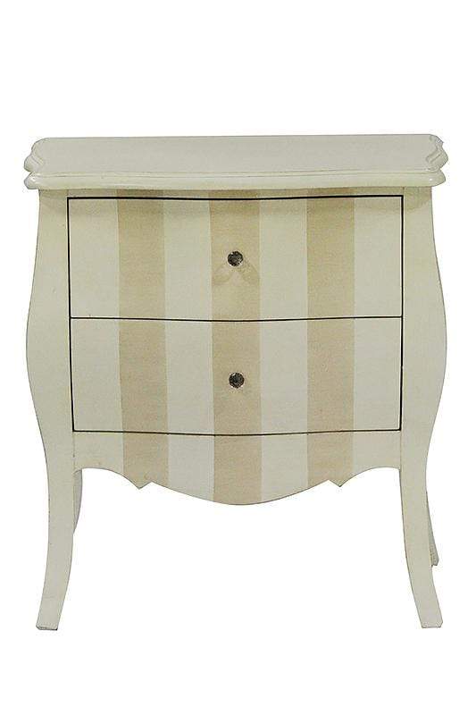 Cabinets Accent Cabinet - 28'.5" X 15" X 30'.25" Beige And Cream Stripe MDF, Wood Bombay Cabinet with Cream Striped Doors HomeRoots