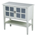 Cabinets Accent Cabinet 32" X 14" X 30" Antique White MDF, Wood, Mirrored Glass Console Cabinet with Doors and a Shelf 1829 HomeRoots