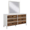 Cabinets and storage chests Rustic Plank Wood Six Drawer Dresser with Flush Mount Pull, White and Brown Benzara